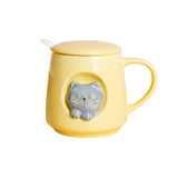 3D Cat Mug with Lid and Spoon