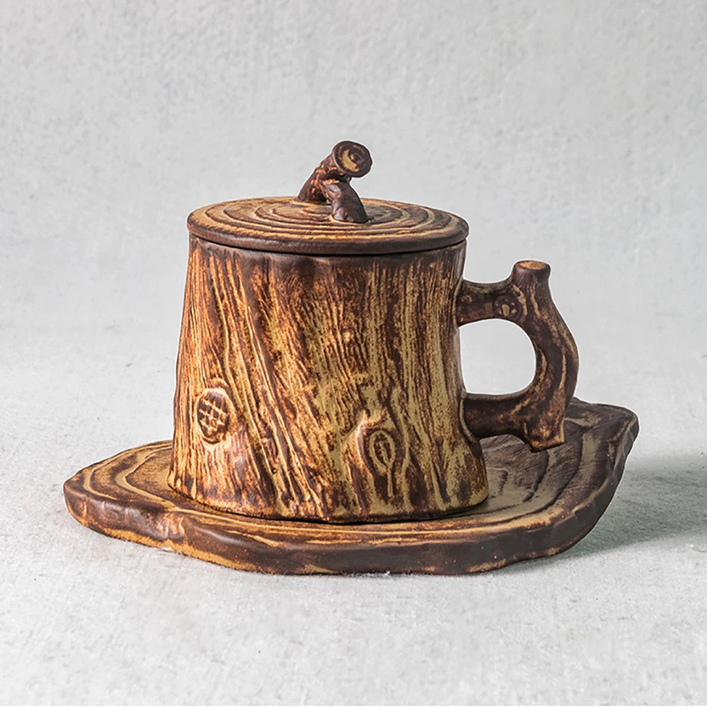 3D Tree Ceramic Coffee Mug with Lid