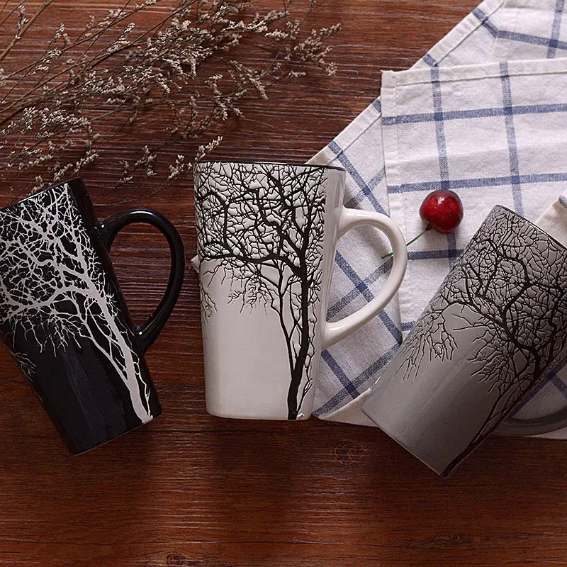 Ceramic Engraved Tree Mug