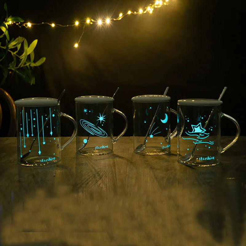 Glow In The Dark Glass Space Mugs