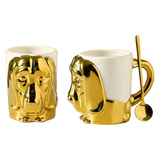 Gold or Silver Ceramic Dog Mug