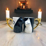 Kissing Cats Ceramic Mugs Set